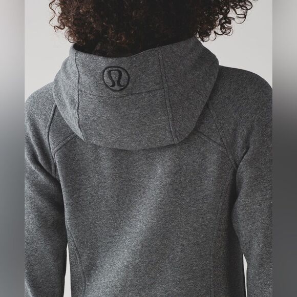 EUC Lululemon Scuba Hoodie *Light Cotton Fleece - Heathered Speckled Black - Picture 9 of 13